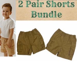 Cargo Shorts 2 Pair Tan Khaki Shorts Boys Size 2T Twins Clothes Bundles Lots